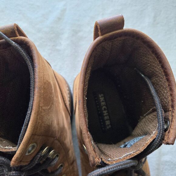 Vintage Skechers Logger Boots Mens Size 11 Leather Cascades Oil Resist Work Y2K - Picture 6 of 12